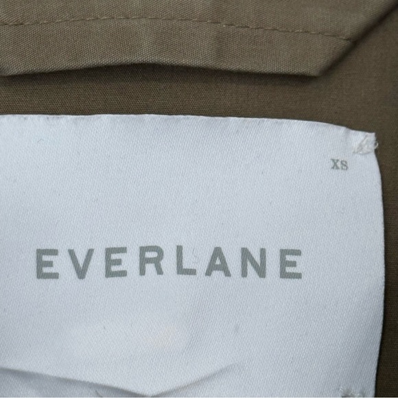 EVERLANE Swing Jacket Womens Size XS Sage Green Cropped Trench Coat Sale Cotton - Picture 4 of 8